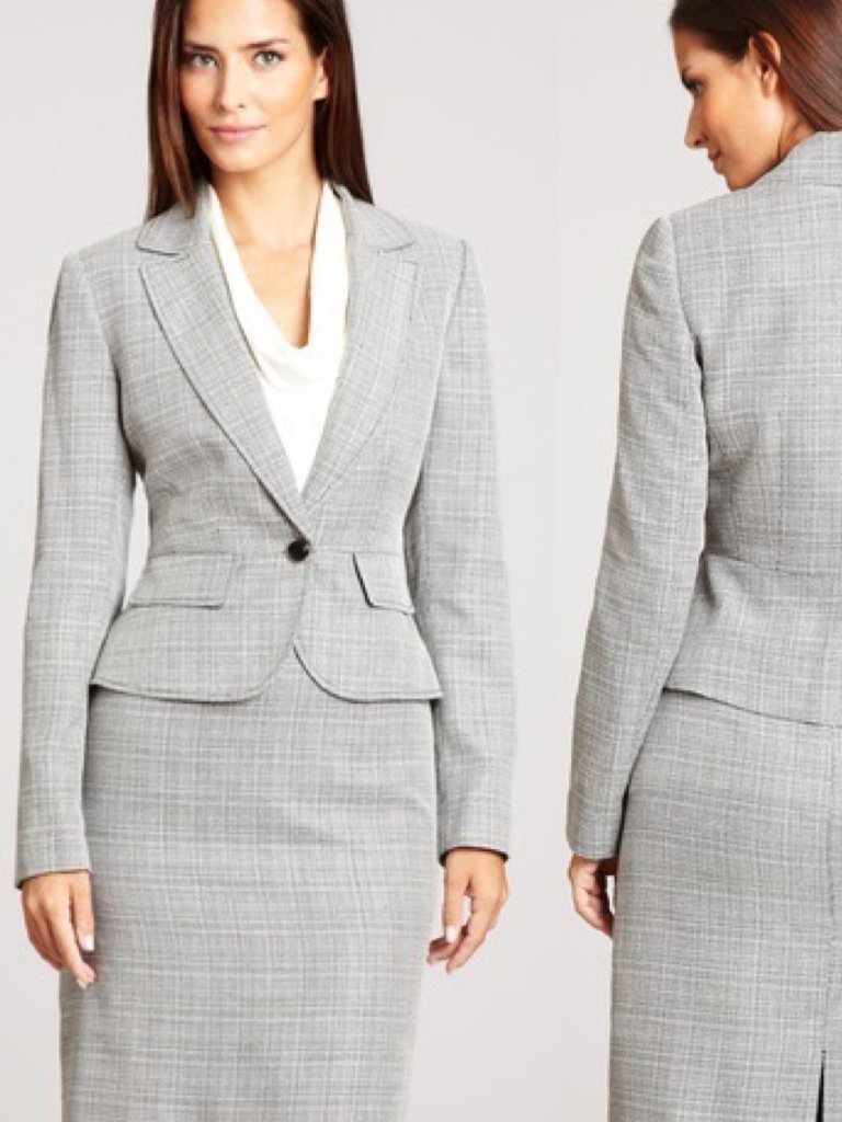 Tahari, Arthur S. Levine 2pc Grey Skirt Suit Sz 14 Nwt